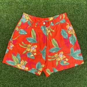 Lauren Ralph Lauren Women's 1990's Floral Linen Vintage Shorts